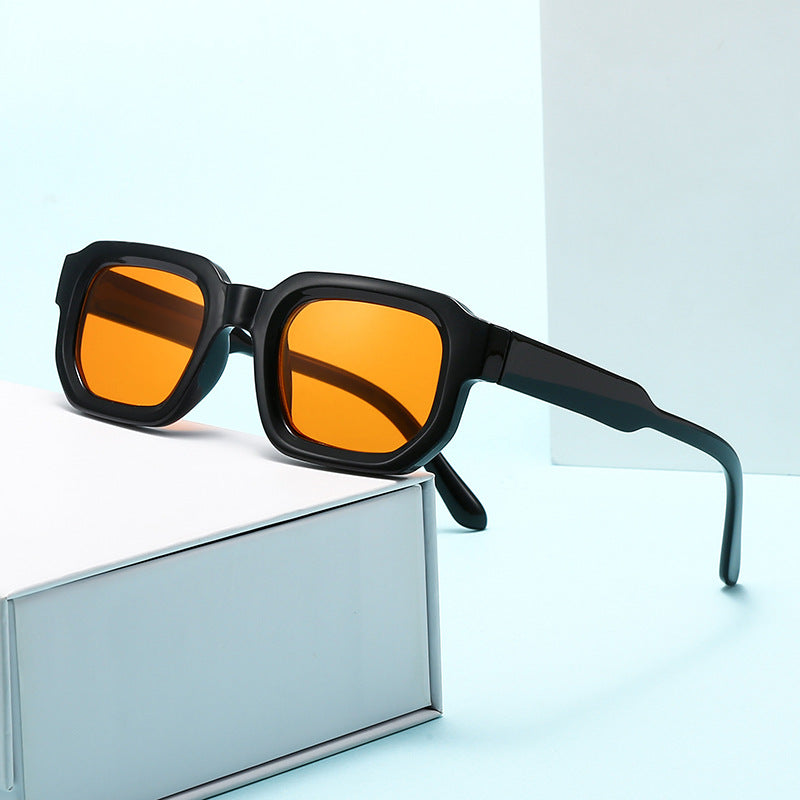 Unisex Sonnenbrille mit dickem quadratischem Rahmen