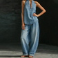 👖✨ Damen Jeans-Set 2026 – Retro, Stonewashed, Gerade geschnittene Hose, Lässiger Stil