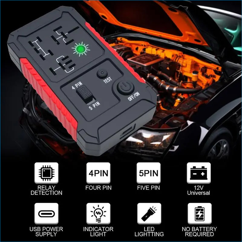 USB-C Kfz-Relaisprüfer für 4/5-polige Relais
