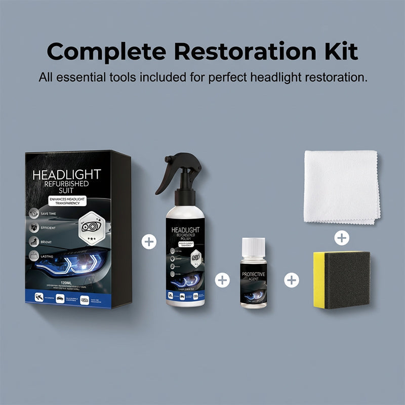 ⏳Zeitlich begrenztes Sonderangebot⏰Professionelles Scheinwerfer-Restaurierungsset – Entfernt Vergilbung und Kratzer, stellt die Klarheit wieder her und bietet UV-Schutz – einfache DIY-Lösung ✨