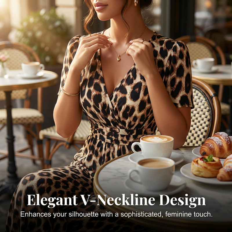 💎 -50% AUF DEN LEOPARDEN-JUMPSUIT! 💎 V-Ausschnitt, Tailliert & Weites Bein im Retro Y2K Style für Damen