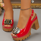 👠✨ Elegante Peep-Toe-Sandalen mit Schnallenabsatz – Perfekt für jeden Anlass!