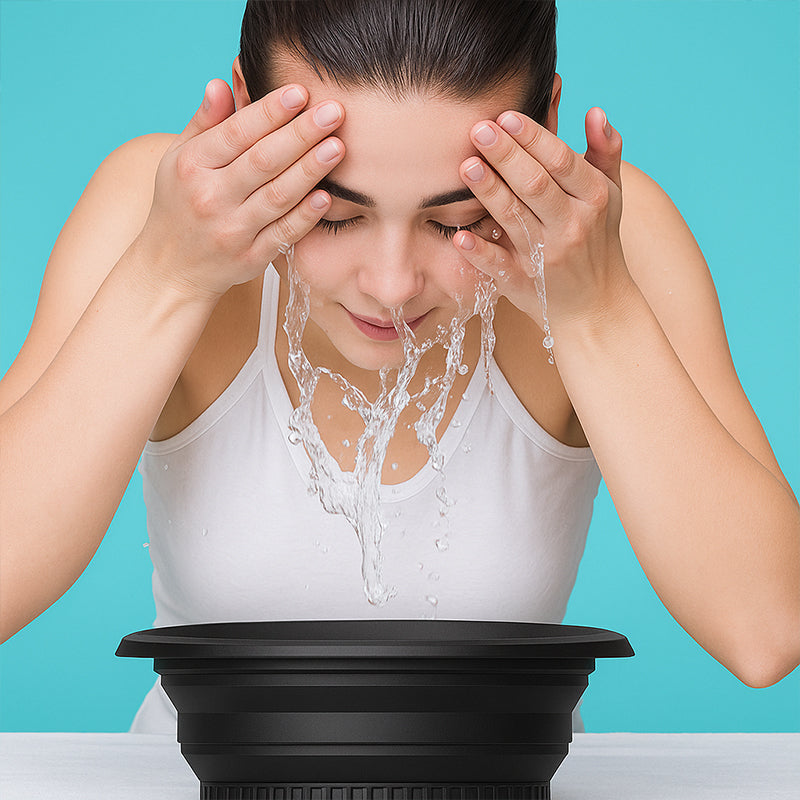 Zusammenklappbares Waschbecken für das Gesicht