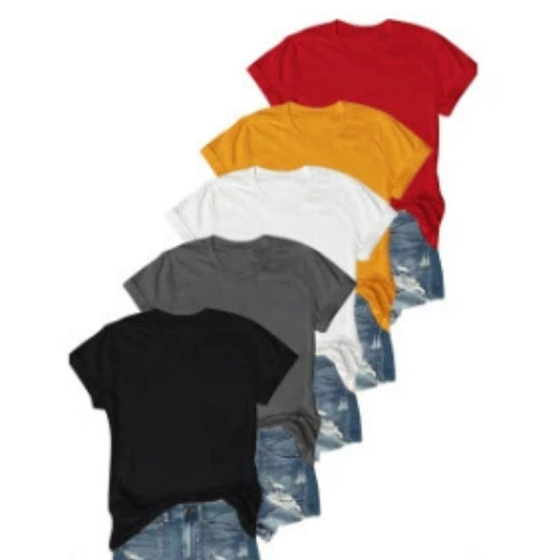 👕⏰ 50% RABATT! 5er-Pack Unifarbene Basic T-Shirts aus Baumwolle – Vielseitige Klassiker für deinen Kleiderschrank 🧳