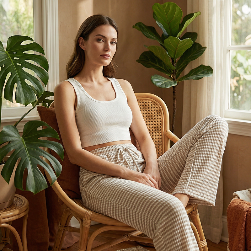 👖 50% RABATT! 🌸 Gestreifte Damenhose mit Kordelzug & Weitem Bein – Bequeme Passform, Leichter Stoff & Perfekt Für Einen Lässigen Look ☀️