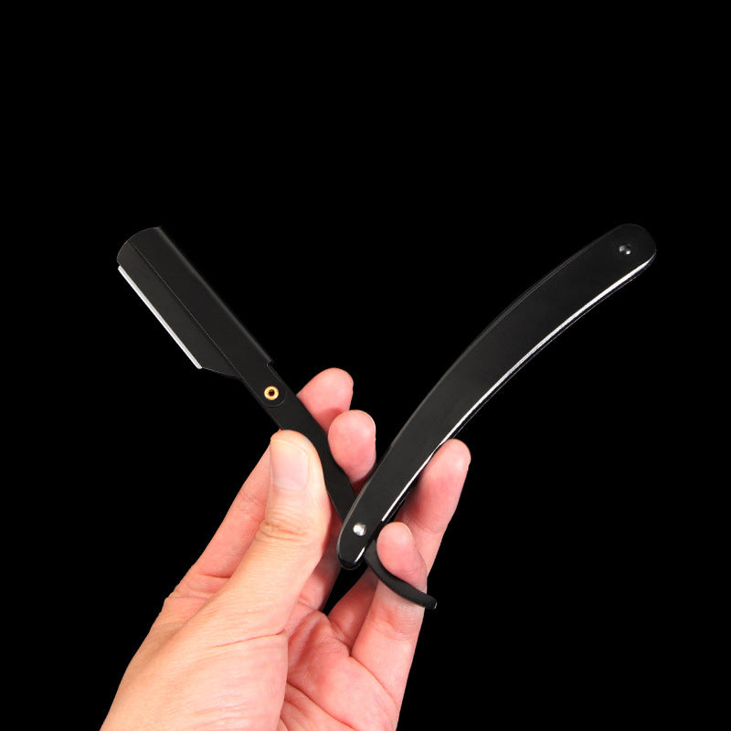 Rasiermesser mit gebogenem Griff 🪒 — Klingenwechsel per Clip-Verschluss | Rostfreier Edelstahl | Zusammenklappbar zur Aufbewahrung | Vielseitig einsetzbar: Bart, Koteletten & Kopf rasieren 💈