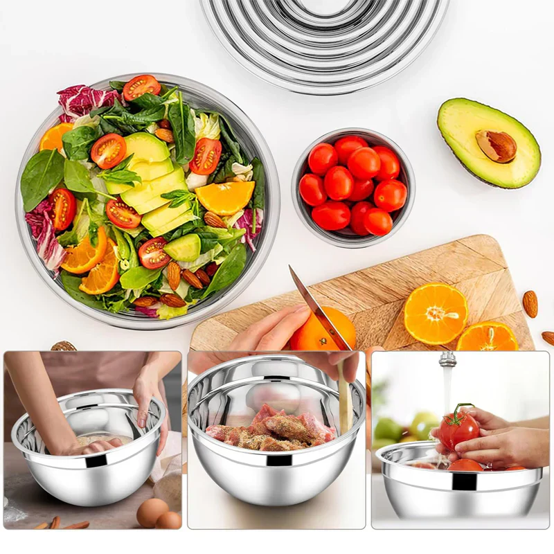 🔪🥣 Edelstahl-Schüsseln Set 6-teilig + 3 Raspelaufsätze 🧀🥕 50% Rabatt Spezialangebot – Vielseitige Küchenhelfer zum Zerkleinern, Mixen & Aufbewahren – Platzsparend & langlebig für den täglichen Gebrauch