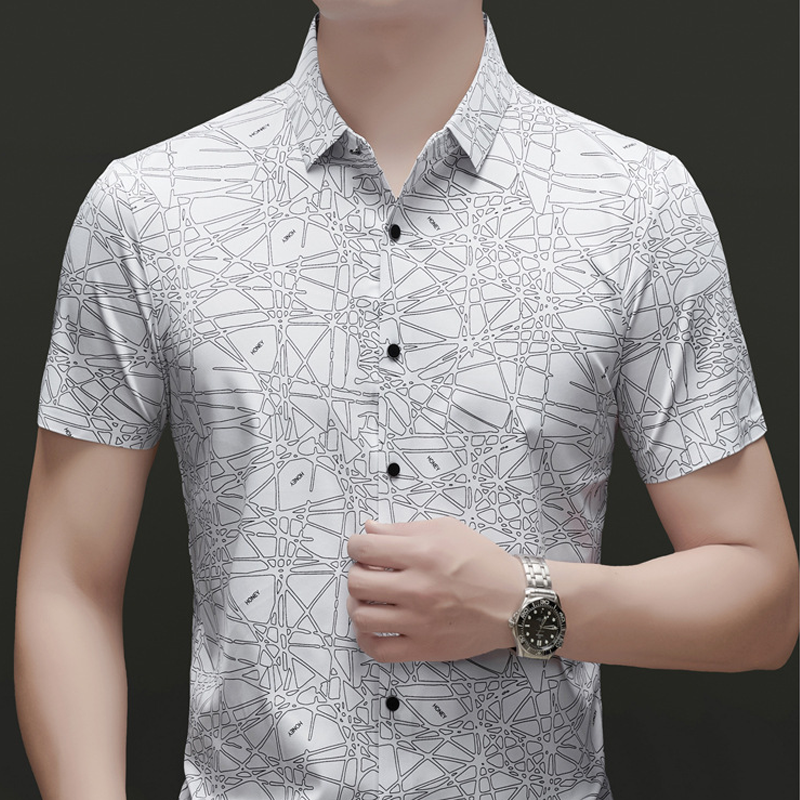 👔 50% RABATT! 🎨 Stilvolles Hemd mit Abstraktem Geometrischem Muster & Kragen für Herren – Leichter Stoff, Moderner Schnitt & Perfekt Für Freizeit & Büro 💼