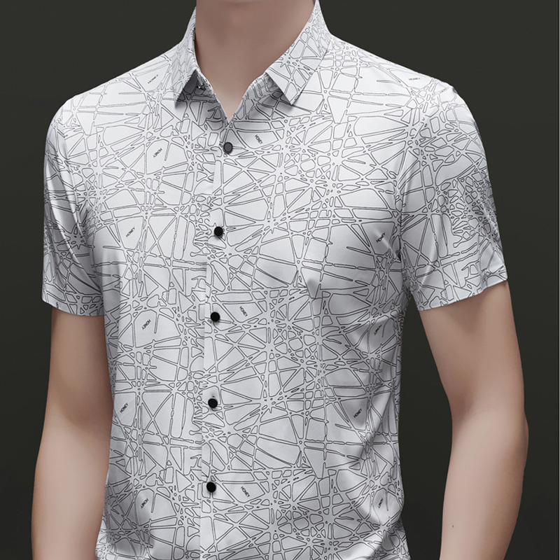 👔 50% RABATT! 🎨 Stilvolles Hemd mit Abstraktem Geometrischem Muster & Kragen für Herren – Leichter Stoff, Moderner Schnitt & Perfekt Für Freizeit & Büro 💼