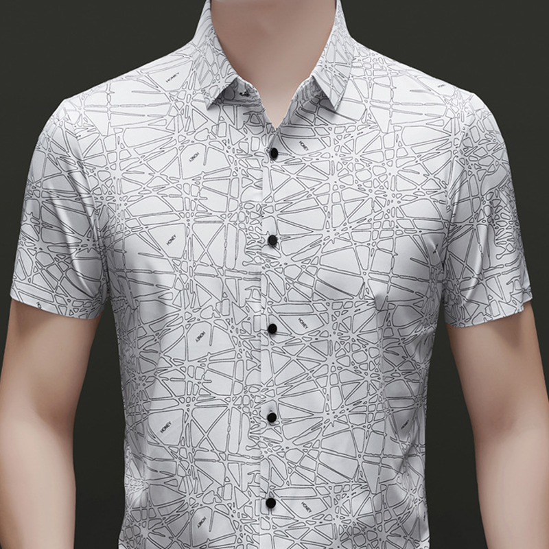👔 50% RABATT! 🎨 Stilvolles Hemd mit Abstraktem Geometrischem Muster & Kragen für Herren – Leichter Stoff, Moderner Schnitt & Perfekt Für Freizeit & Büro 💼