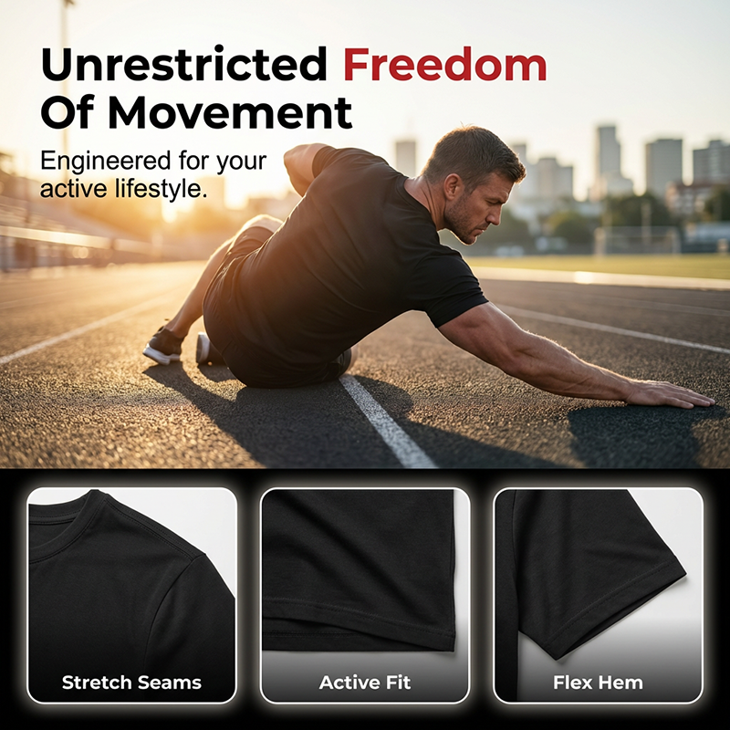 👕 50% RABATT! 🏃 Herren Rundhals-T-Shirt Athletic Fit – Atmungsaktive Baumwolle, Bewegungsfreiheit & Feuchtigkeitsableitung Für Optimalen Komfort ✨