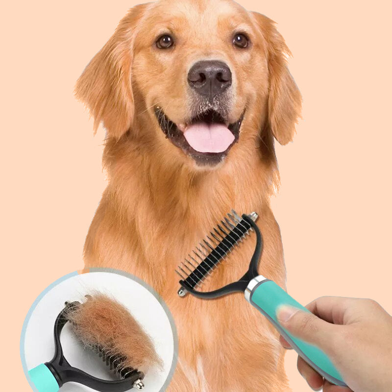 🐾 50% RABATT! 🧹 Doppelseitiger Fellpflege-Enthaarbürste für Haustiere – Effektive Entfernung Von Losehaar, Weiche Borsten & Perfekt Für Hunde & Katzen 🐶