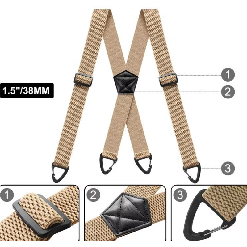 👖50 % Rabatt ! Herren Hosenträger mit Hakenclips – Kein Verrutschen, perfekter Sitz! 💪 Robuste Karabinerhaken, 3,8 cm Schulterentlastung, voll verstellbar