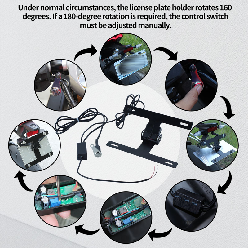 🏍️🔧 50% RABATT! Automatische Klapp-Kennzeichenhalterung für Motorräder – Perfekter Sitz, stabile Montage & einfache Bedienung ⚙️