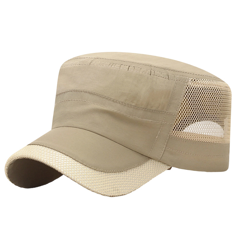 Outdoor-Flachmütze mit Mesh-Einsätzen – atmungsaktiv, leicht & bequem – ideal für Wandern, Golf & Alltag🧢⛳