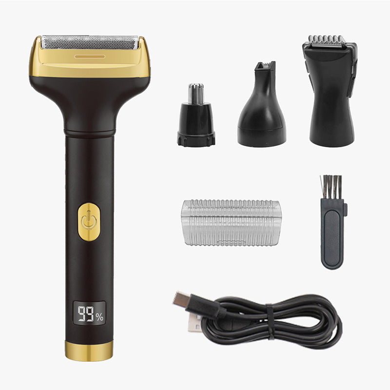 ⏳Nur für begrenzte Zeit: 50% Rabatt! 🏆Luxuriöses 4-in-1 professionelles Herren-Pflegeset – T-Klingen-Trimmer, Folienrasierer & Nasentrimmer – mit LED-Display und USB-Aufladung