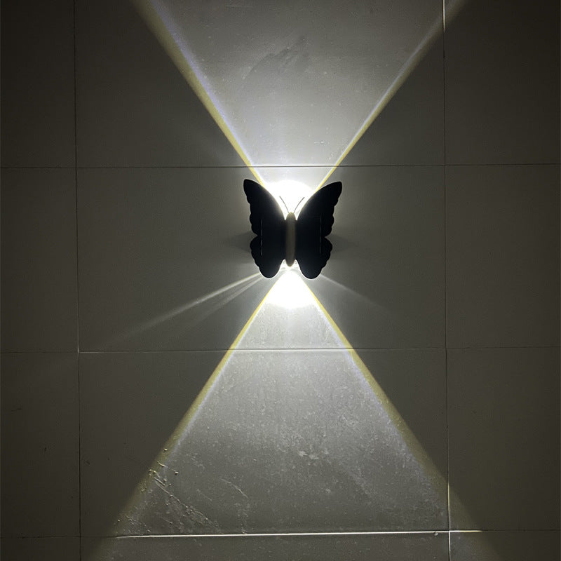 🦋🦇Einzigartige, wasserdichte LED-Wandleuchte in Form eines Schmetterlings und einer Fledermaus mit Solarantrieb