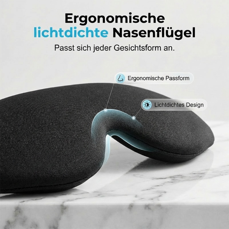 Druckfreie 3D-Kontur-Schlafmaske mit Verdunkelung