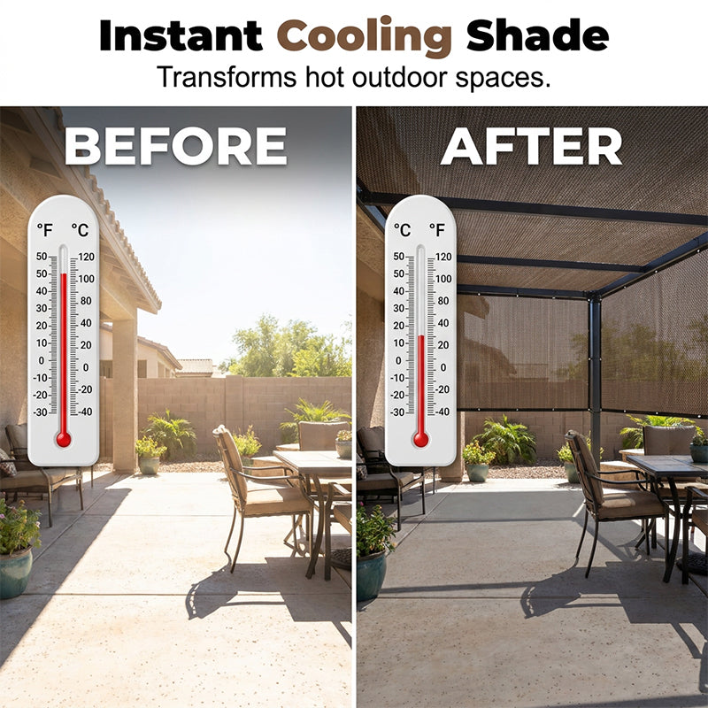 ❄️Sommerfrische 50 % Rabatt!☀️UV-beständiges Sonnensegel für Garten & Terrasse – Atmungsaktives Sonnenschutznetz mit verstärkten Rändern