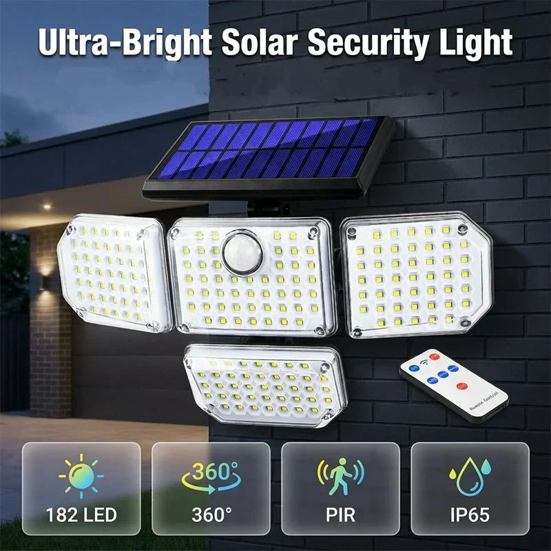 Solar Bewegungsmelderleuchte☀️✨Mehrere Leuchtenköpfe Außenlampe