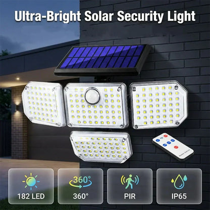 Solar Bewegungsmelderleuchte☀️✨Mehrere Leuchtenköpfe Außenlampe
