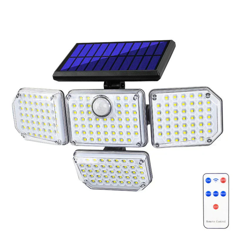 Solar Bewegungsmelderleuchte☀️✨Mehrere Leuchtenköpfe Außenlampe