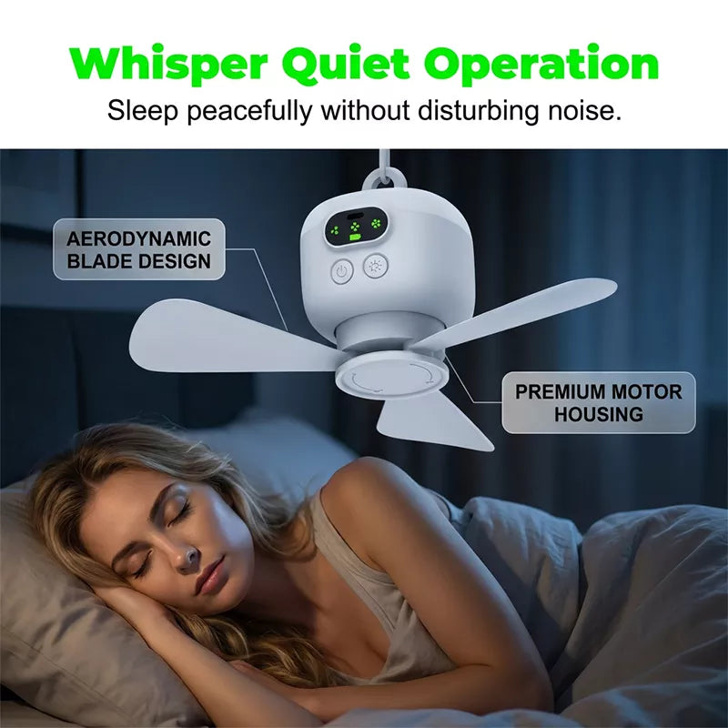 ⏰ Zeitlich begrenztes Angebot: 50 % Rabatt🌬️✨Wiederaufladbarer Deckenventilator mit LED-Beleuchtung