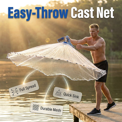 🎣 50% RABATT! ✨ Wurfnetz zum Angeln – Robust & schnell sinkend – Perfekt für Meer, See oder Fluss – vielseitig einsetzbar zum Fang von Köderfischen oder Garnelen 🌊