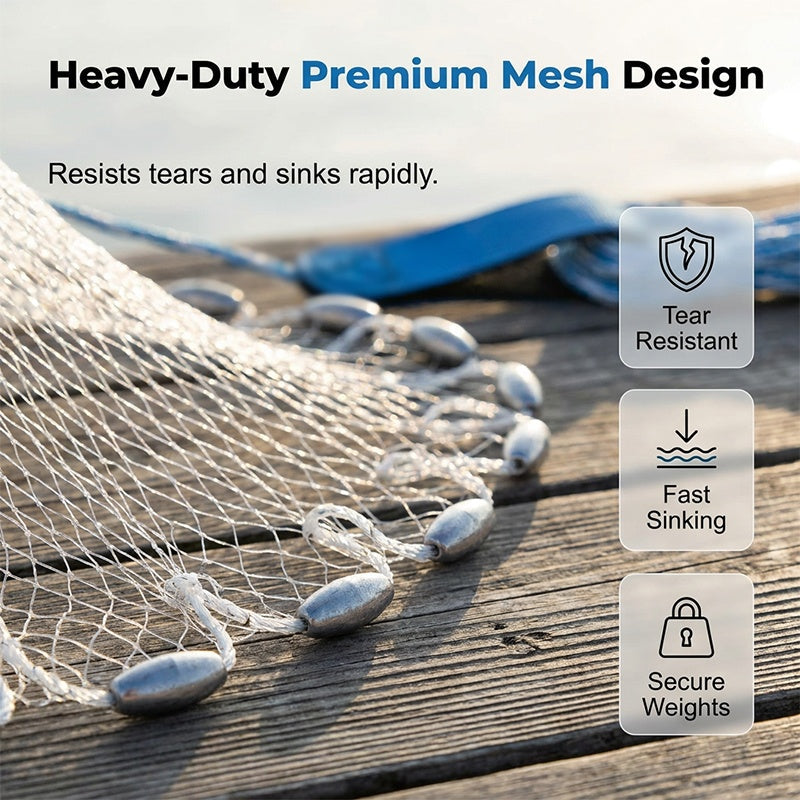 🎣 50% RABATT! ✨ Wurfnetz zum Angeln – Robust & schnell sinkend – Perfekt für Meer, See oder Fluss – vielseitig einsetzbar zum Fang von Köderfischen oder Garnelen 🌊