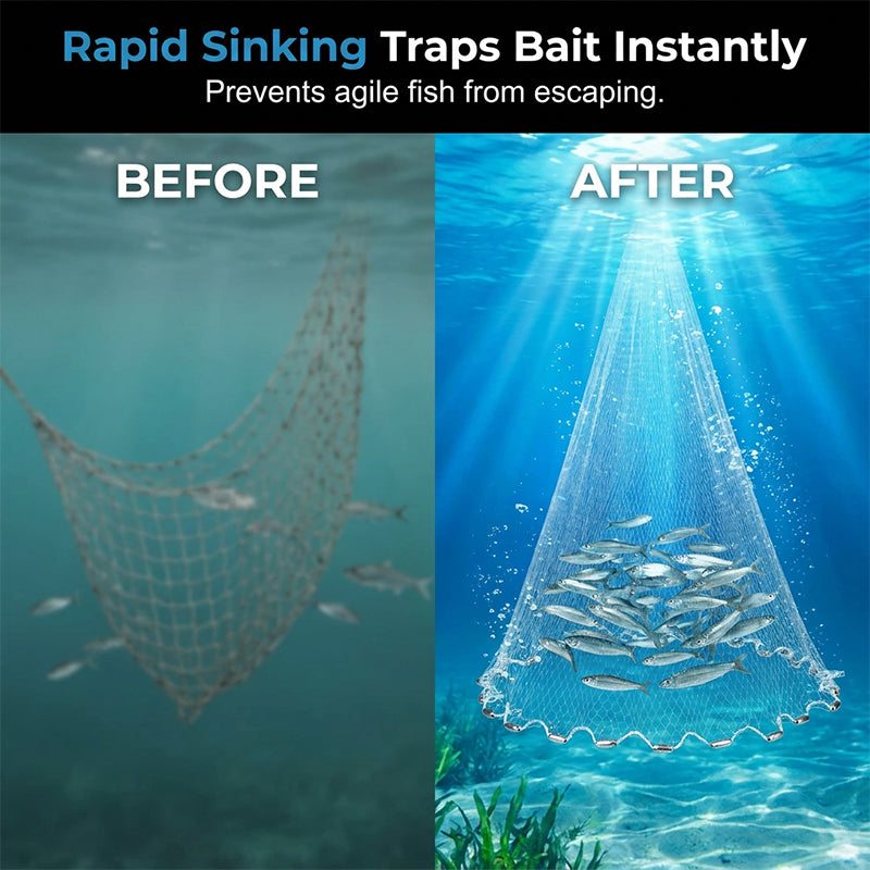 🎣 50% RABATT! ✨ Wurfnetz zum Angeln – Robust & schnell sinkend – Perfekt für Meer, See oder Fluss – vielseitig einsetzbar zum Fang von Köderfischen oder Garnelen 🌊