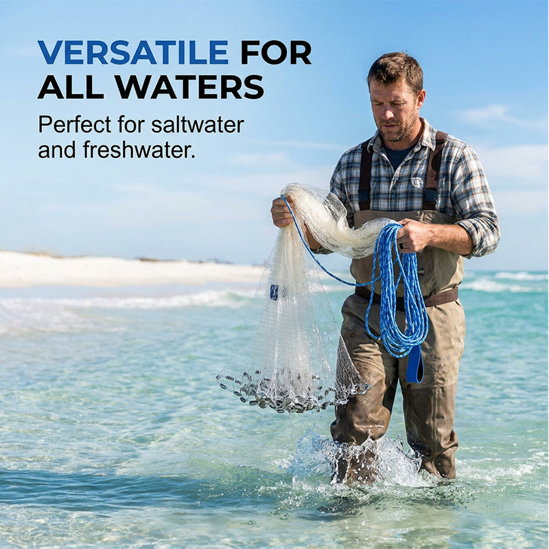 🎣 50% RABATT! ✨ Wurfnetz zum Angeln – Robust & schnell sinkend – Perfekt für Meer, See oder Fluss – vielseitig einsetzbar zum Fang von Köderfischen oder Garnelen 🌊