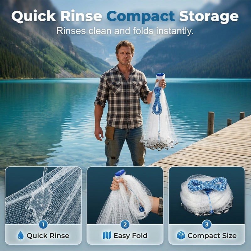 🎣 50% RABATT! ✨ Wurfnetz zum Angeln – Robust & schnell sinkend – Perfekt für Meer, See oder Fluss – vielseitig einsetzbar zum Fang von Köderfischen oder Garnelen 🌊