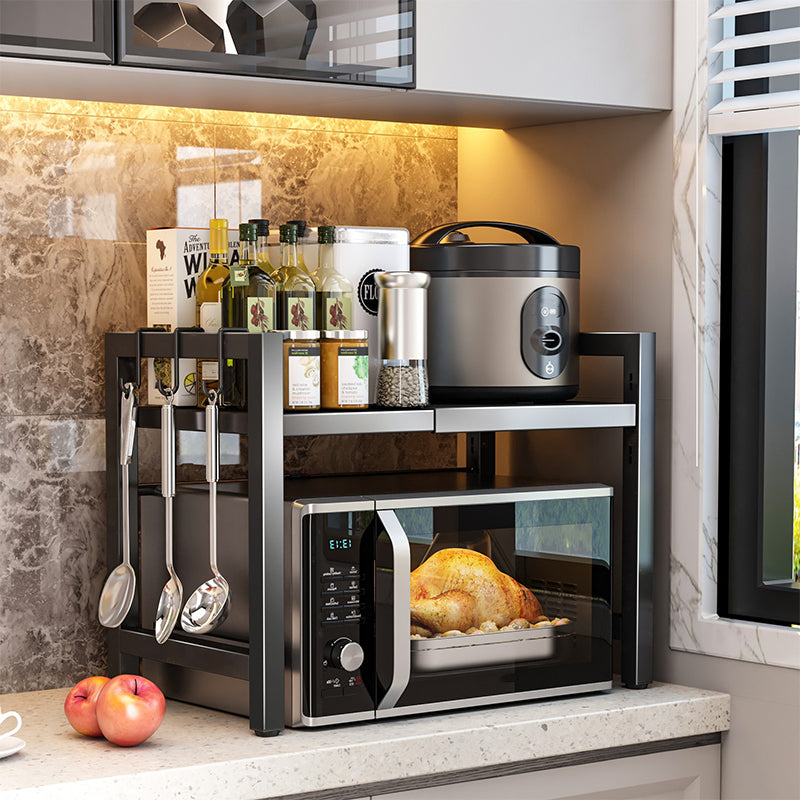 🧰 50% RABATT! 🍳 Erweiterbares Mikrowellenregal – Verstellbar, 75 kg & mit Haken ✨
