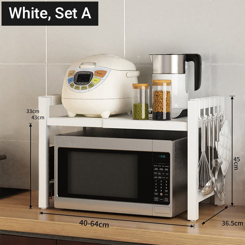 🧰 50% RABATT! 🍳 Erweiterbares Mikrowellenregal – Verstellbar, 75 kg & mit Haken ✨