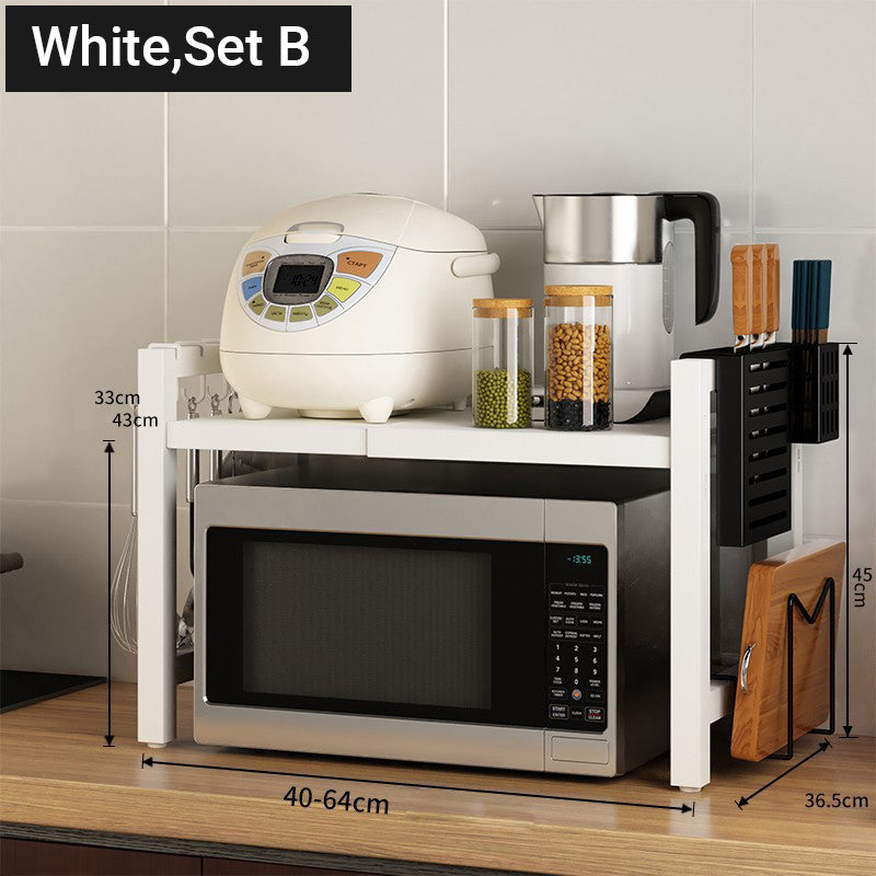 🧰 50% RABATT! 🍳 Erweiterbares Mikrowellenregal – Verstellbar, 75 kg & mit Haken ✨
