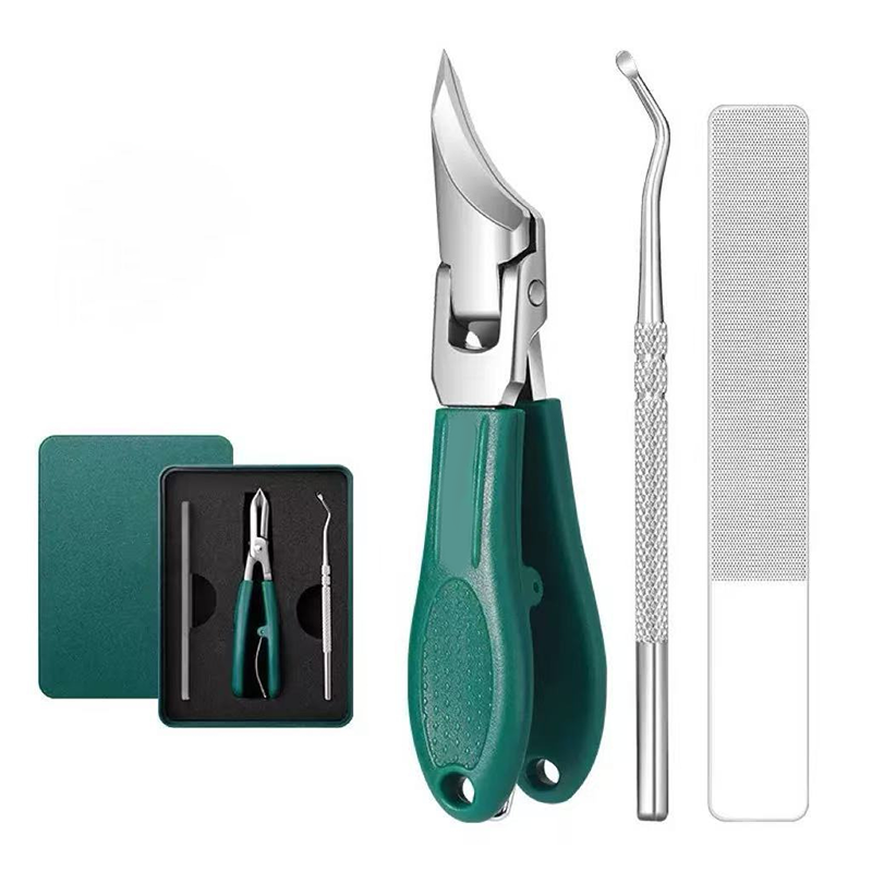 ⏳Zeitlich begrenztes Sonderangebot⏰Schräger Nagelknipser im Set mit Spritzschutz – Präzise Nagelzange für Finger- und Fußnägel