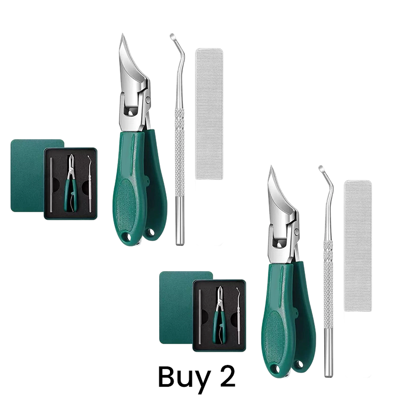 ⏳Zeitlich begrenztes Sonderangebot⏰Schräger Nagelknipser im Set mit Spritzschutz – Präzise Nagelzange für Finger- und Fußnägel