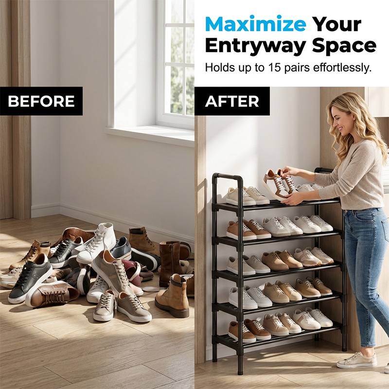 🛍️ 50 % Rabatt – Vielseitiger, staubgeschützter Schuhregal – mehrstufiges Design für Zuhause, Schlafsaal oder Eingangsbereich 👟