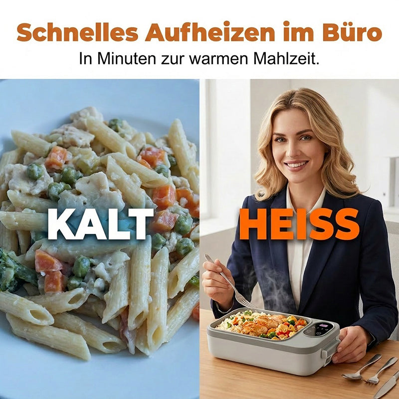 🍱 50% RABATT! 🔥 Tragbare elektrische Lunchbox mit Selbstheizung – Warmes Essen überall – Perfekt für Büro, Baustelle oder Reisen – kompakt & leise 🔋✨