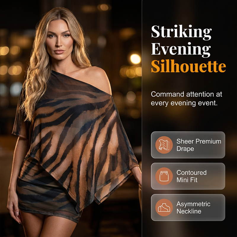 💃 ZEITLICH BEGRENZT 50% RABATT! 🌴 Asymmetrisches Schal-Top & Hochbund-Rock-Set