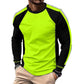 Rundhals Colorblock Langarm T-Shirt