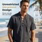 👔 50% RABATT! 🏆 Herren lässiges Schnürhemd mit Kurzarm – Atmungsaktiv & vielseitig – Perfekt für Sommer, Freizeit oder lässige Bürotage – bequemer Look mit Stil ✨🌿