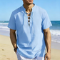 👔 50% RABATT! 🏆 Herren lässiges Schnürhemd mit Kurzarm – Atmungsaktiv & vielseitig – Perfekt für Sommer, Freizeit oder lässige Bürotage – bequemer Look mit Stil ✨🌿