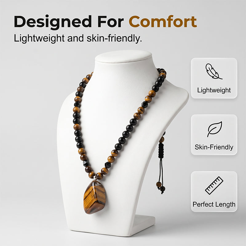 🕁50% RABATT JETZT🧁Herren Natürliche Tigerauge-Perlenkette – Stilvolles Energieheilstein-Schmuck für den Alltag & als Geschenk