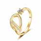💍⏰ 50% RABATT – NUR FÜR KURZE ZEIT! Damen Ring mit Buchstaben – Funkelnde Zirkonia-Verzierung, verstellbare Größe & elegantes Design ✨
