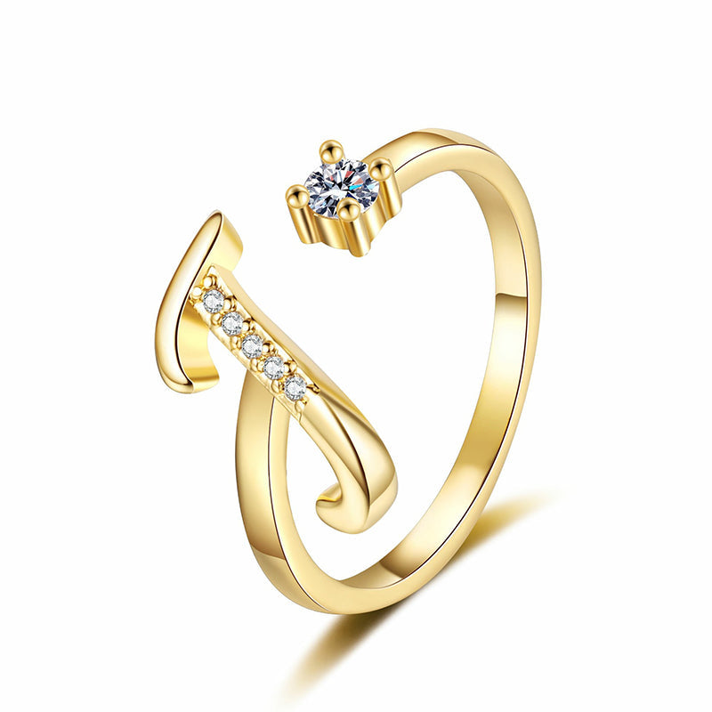 💍⏰ 50% RABATT – NUR FÜR KURZE ZEIT! Damen Ring mit Buchstaben – Funkelnde Zirkonia-Verzierung, verstellbare Größe & elegantes Design ✨