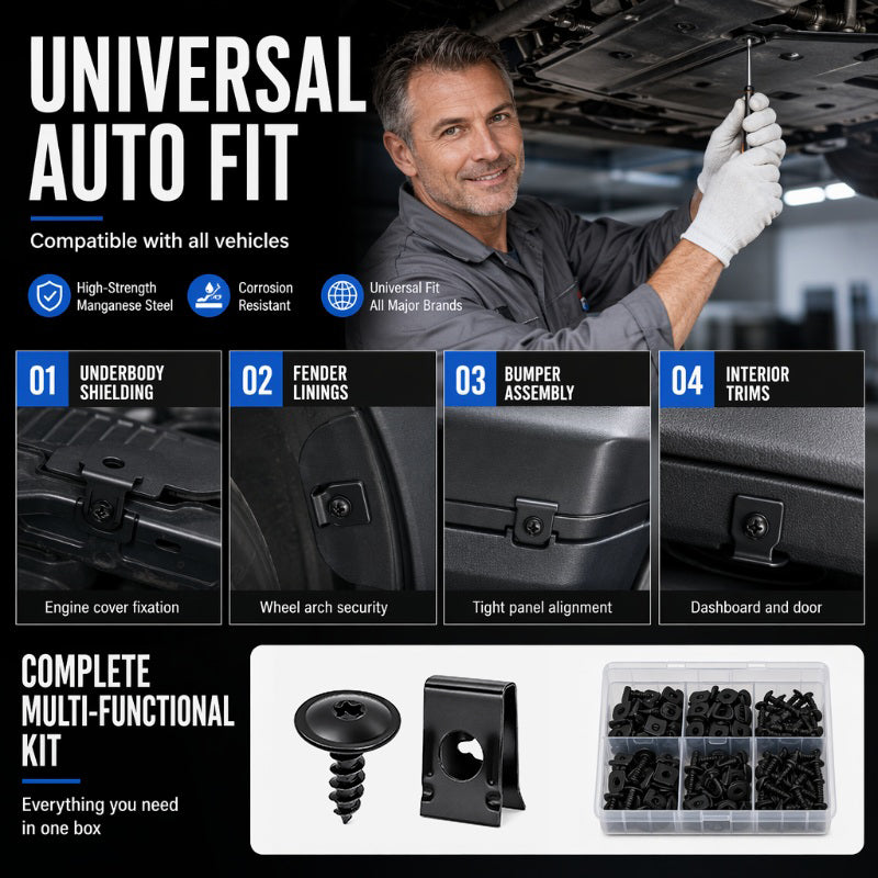 🔩 50% RABATT! 🚗 U-Clip- & Schraubenset – Rostfrei, vielseitig & einfach zu montieren ✨