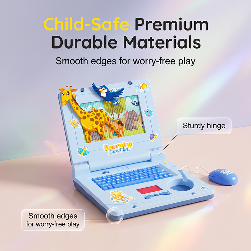 💻Interaktiver Simulations-Spielzeug-Laptop – Lichter, Töne & Lernspiele – Fördert spielerisch Kreativität & Motorik bei Kindern 🎵