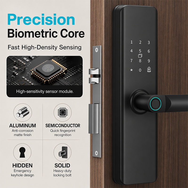 🚪🔒Smartes Fingerabdruck-Türschloss für Innentüren aus Holz – Kein Bohren erforderlich🔥