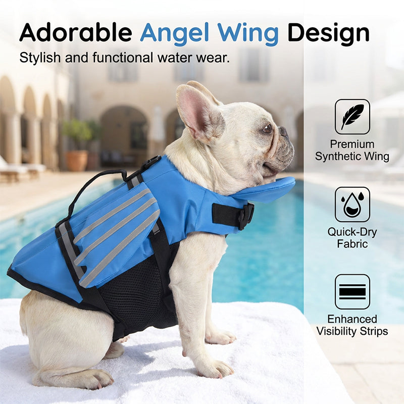 🐶🦺 Reflektierende Rettungsweste in Form von Engelsflügeln für Hunde ✨🌊